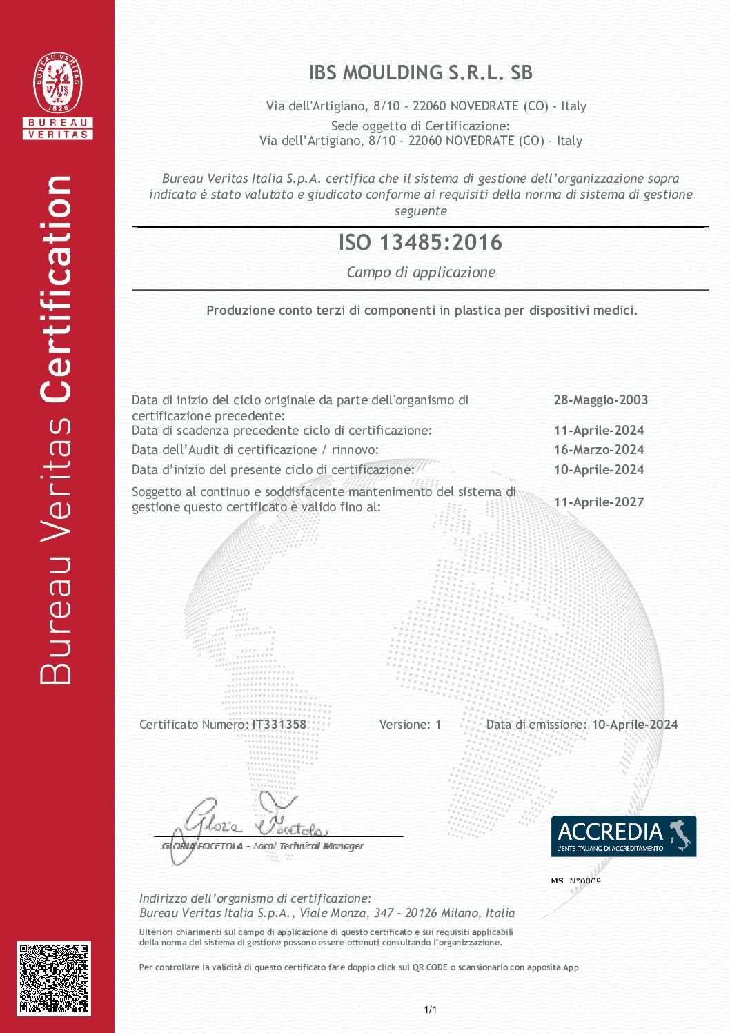 Certificazione ISO 13485